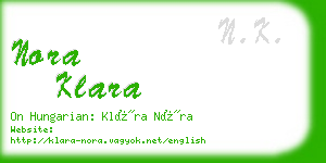 nora klara business card